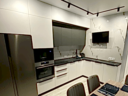 Белая угловая кухня в современном стиле для Галины из Астаны - фото - 2