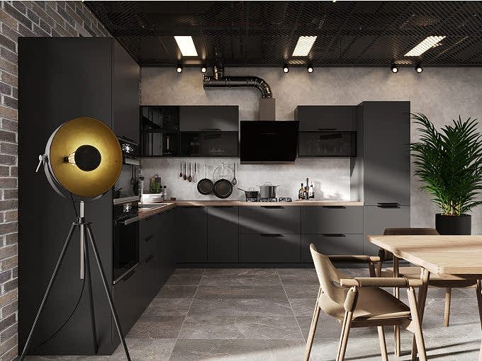 Современный дизайн кухни в стиле минималистичный лофт - фото - 2