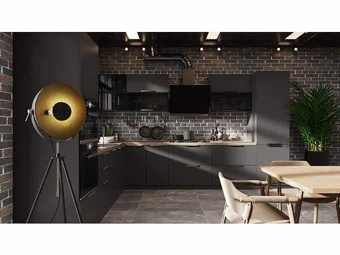 Современный дизайн кухни в стиле минималистичный лофт - фото - 1