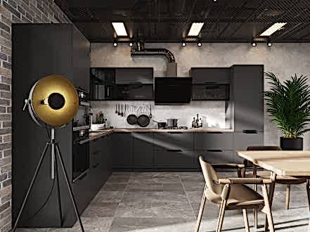 Современный дизайн кухни в стиле минималистичный лофт - фото - 2