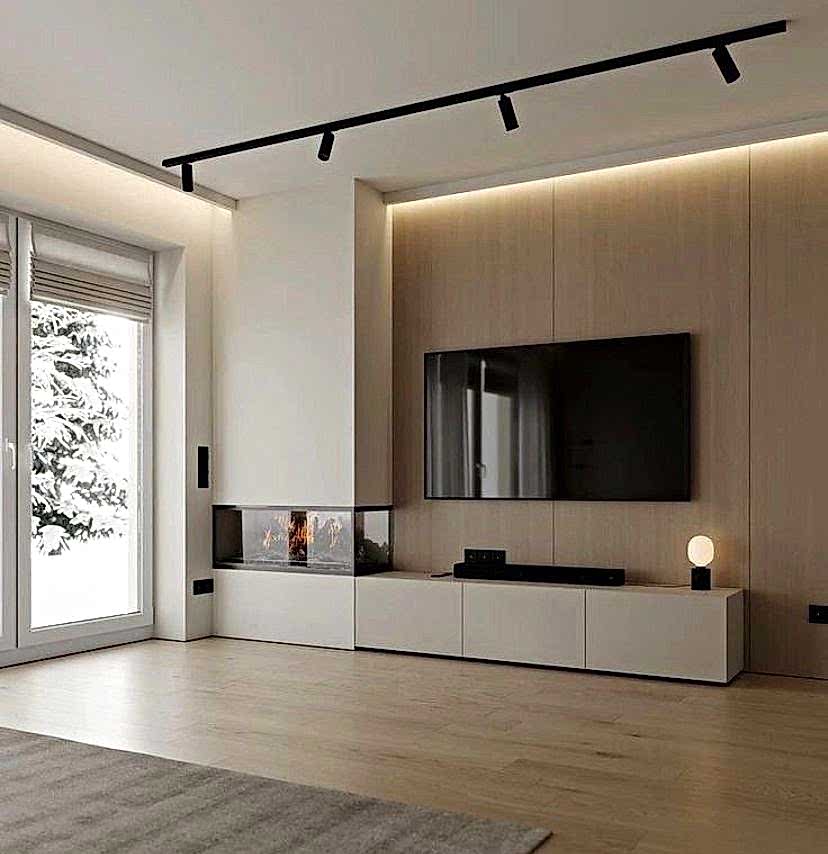 Практичная гостиная для с фасадами