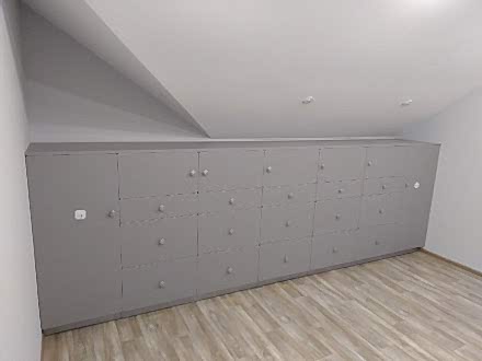 Комод на мансарду во всю стену - фото - 1