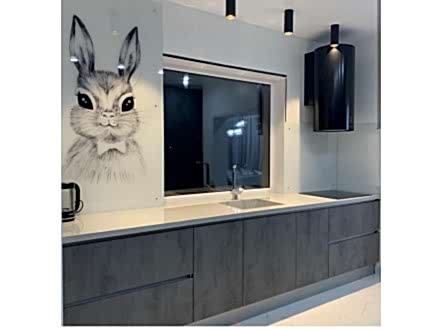 Современная серая кухня без верха с акцентным фартуком - фото - 5