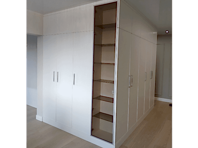 Шкаф встроенный, распашной с открытыми полками - фото - 2