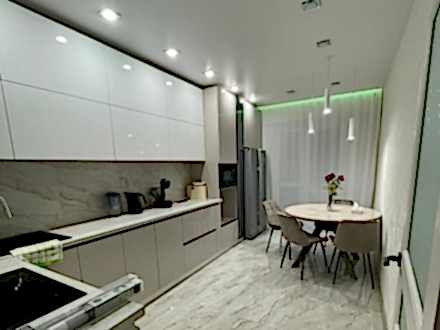 Просторная современная кухня во всю длину (до и после) - фото - 5