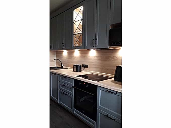 Неоклассическая кухня с деревянным фартуком и столешницей для Оксаны из Астаны - фото - 2