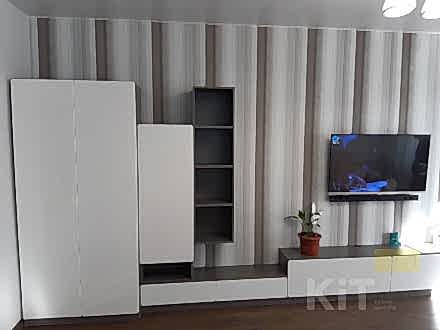 Гостиная в современном стиле с просторным распашным шкафом для хранения вещей - фото - 1