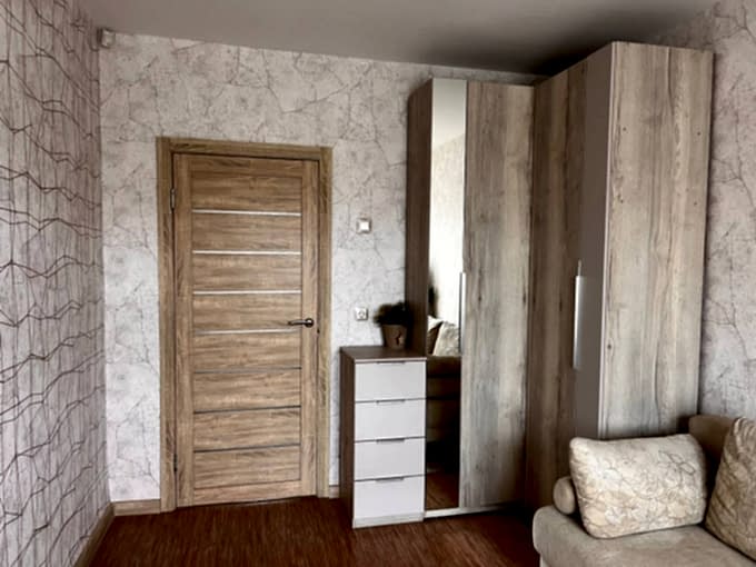 Угловой шкаф в стиле эко-лофт с зеркальной вставкой - фото - 6