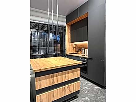 Стильная кухня в стиле лофт в загородный дом - фото - 8