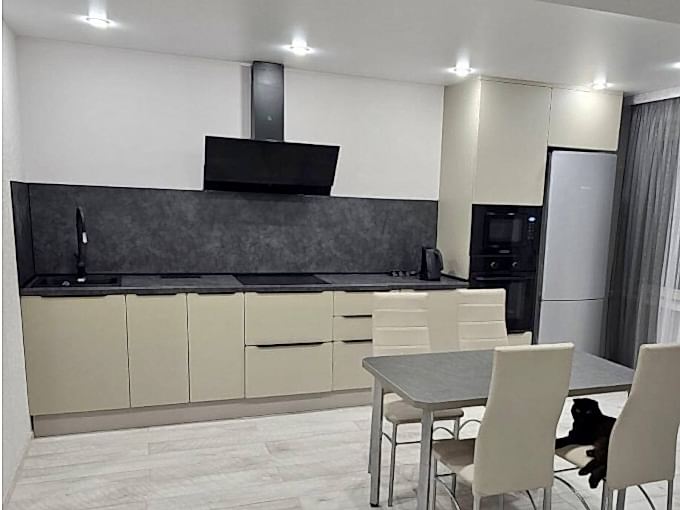 Соверменная кухня без верхних щкафов в стиле минимализм - фото - 2